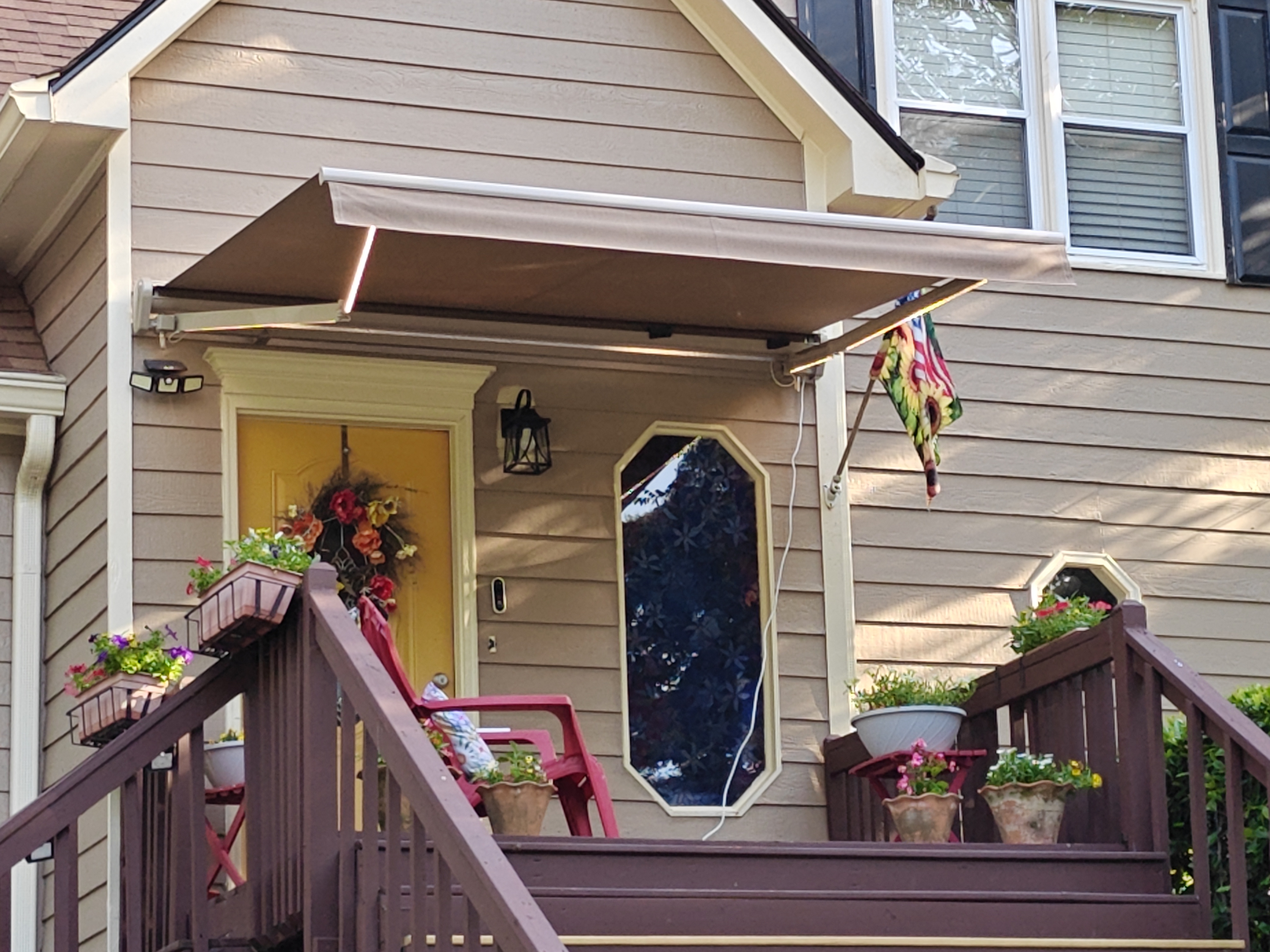 Front Porch Awning LED Lights Side View Smyrna GA