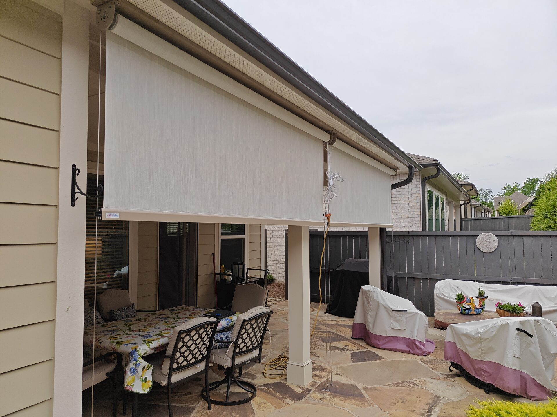 Cable Guided Dimout Privacy Screen Woodstock GA View 2